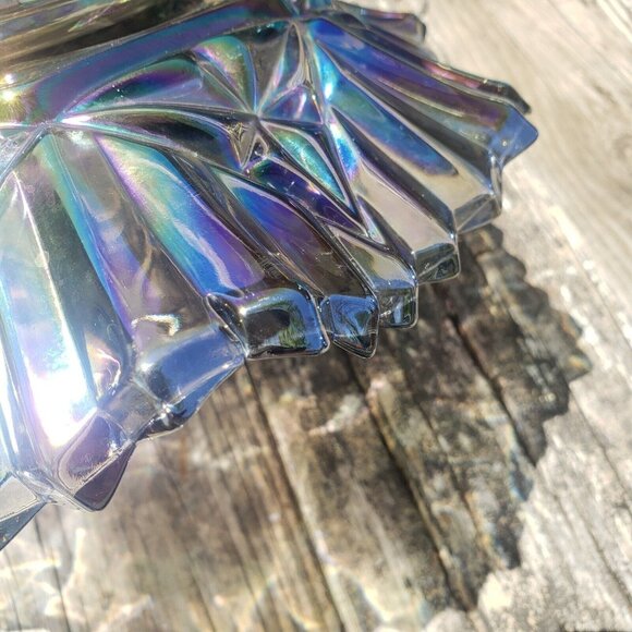 Federal Carnival Glass Pioneer Fruit Pattern Serving Dish W/handle - Picture 13 of 16